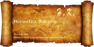 Horovicz Károly névjegykártya