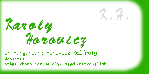 karoly horovicz business card